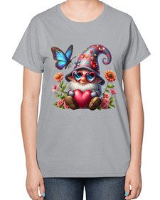 gnome with butterfly 17# - gnome-  Ladies T-Shirt