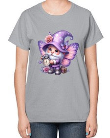 gnome with butterfly 18# - gnome-  Ladies T-Shirt