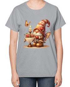 gnome with butterfly 21# - gnome-  Ladies T-Shirt