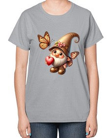 gnome with butterfly 22# - gnome-  Ladies T-Shirt