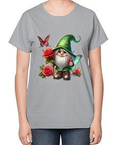 gnome with butterfly 26# - gnome-  Ladies T-Shirt