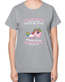 grumpy unicorn 147# - unicorn-  Ladies T-Shirt