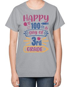 happy th day of third grade 254# - third grade-  Ladies T-Shirt