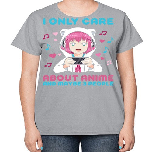 i only care about anime and maybe people234# - anime-  Ladies T-Shirt
