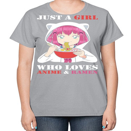 just a girl who loves anime and ramen258# - anime-  Ladies T-Shirt