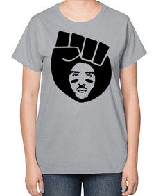 kaepernick fist hair 22# - black boys or men-  Ladies T-Shirt