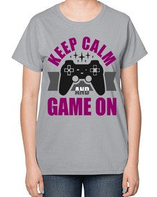 keep calm and game on 132# - video games-  Ladies T-Shirt