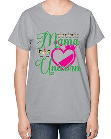 mama unicorn 292# - unicorn-  Ladies T-Shirt