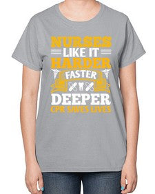 nurses like it harder Style 1245# - nurse-  Ladies T-Shirt