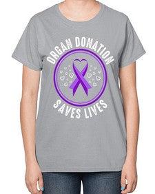 organ donation saves lives 203# - alzheimers-  Ladies T-Shirt