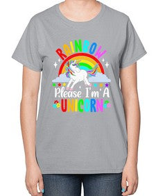 rainbow please im a unicorn 364# - unicorn-  Ladies T-Shirt