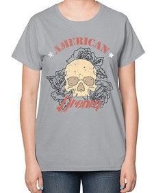 skullrose 1070# - skull and bones-  Ladies T-Shirt
