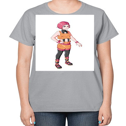 street girl wear orange outfit16# - anime-  Ladies T-Shirt