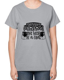 surviving fatherhood one beer at a time 1594# - beer-  Ladies T-Shirt