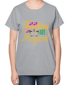 teachers are magical 430# - unicorn-  Ladies T-Shirt