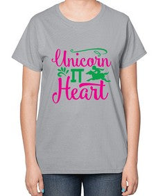 unicorn it heart 467# - unicorn-  Ladies T-Shirt