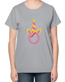 unicorn monogram frame 477# - unicorn-  Ladies T-Shirt