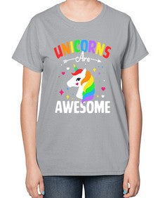 unicorns are awesome 520# - unicorn-  Ladies T-Shirt