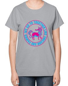 we go to together like unicorn and fairies 541# - unicorn-  Ladies T-Shirt