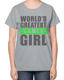 worlds greatest gamer girl 166# - video games-  Ladies T-Shirt