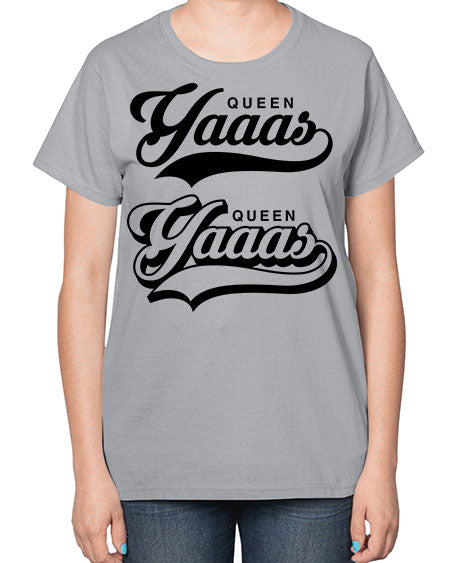 yaaas queen script 6# - black words and phrases-  Ladies T-Shirt