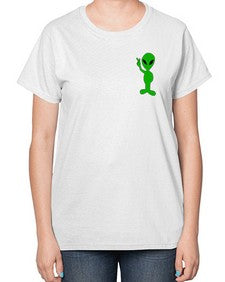 Alien in Pocket Side 3# - ufo-  Ladies T-Shirt