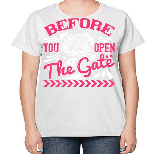 Before You Open The Gate Style 17# - dogs-  Ladies T-Shirt