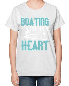 Boating in my heart 13# - boats-  Ladies T-Shirt