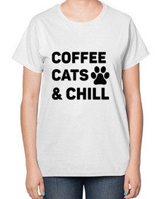 Coffee Cat Style 41# - cats-  Ladies T-Shirt