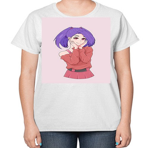 Cute girl with cute pose 138# - anime-  Ladies T-Shirt