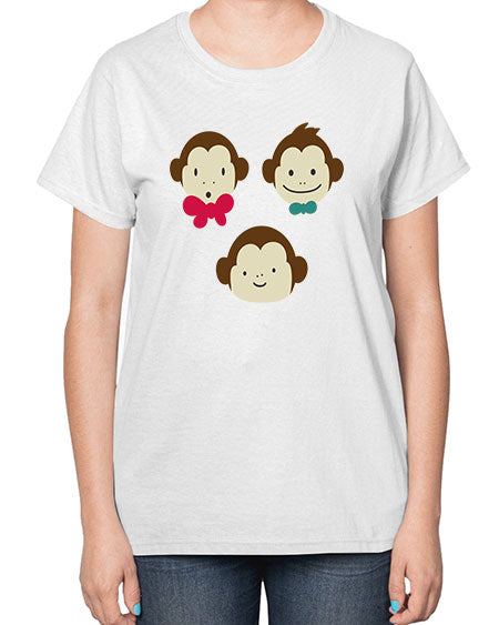 Cute_little_monkeys_5425 - monkey-  Ladies T-Shirt