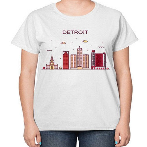 DetroitMI 665# - cities-  Ladies T-Shirt