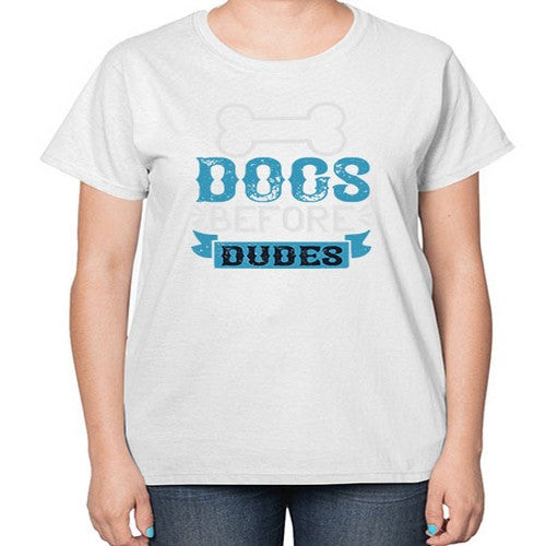 Dogs Before Dudes Style 215# - dogs-  Ladies T-Shirt