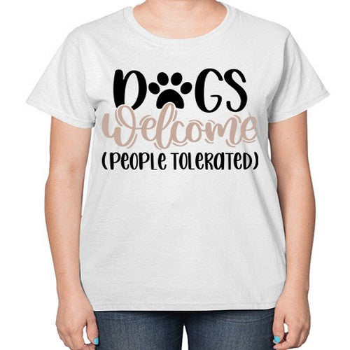 Dogs Welcome Style 21# - dogs-  Ladies T-Shirt