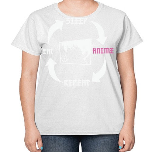 Eat Sleep Anime Repeat Anime Anime 226# - anime-  Ladies T-Shirt
