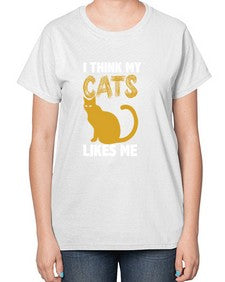 I Think My Cats - cats-  Ladies T-Shirt