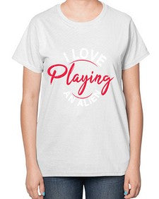 I love playing and alien 19# - ufo-  Ladies T-Shirt