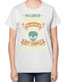 In a lan of immigrants one was not an alien 28# - ufo-  Ladies T-Shirt