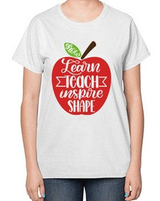 Learn Teach Inspire Shape Style 1044# - teacher-  Ladies T-Shirt