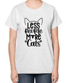 Less People More Cats Style 97# - cats-  Ladies T-Shirt