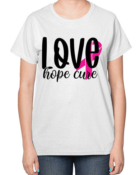 Love Hope Cure 13# - breast cancer-  Ladies T-Shirt