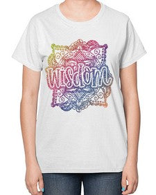 Mandala Wisdom Rainbow Glitter 764# - mandala-  Ladies T-Shirt