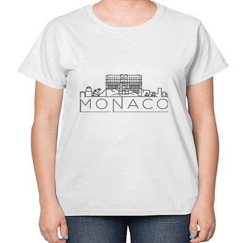 Monaco Minimal Skyline 1334# - cities-  Ladies T-Shirt