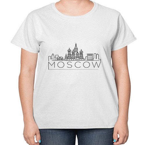 Moscow Minimal Skyline 1353# - cities-  Ladies T-Shirt