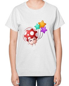 Mushroom 191# - cartoon food-  Ladies T-Shirt