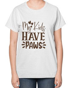 My Kids Have Paws Style 21# - cats-  Ladies T-Shirt