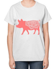 PigMandala 985# - mandala-  Ladies T-Shirt
