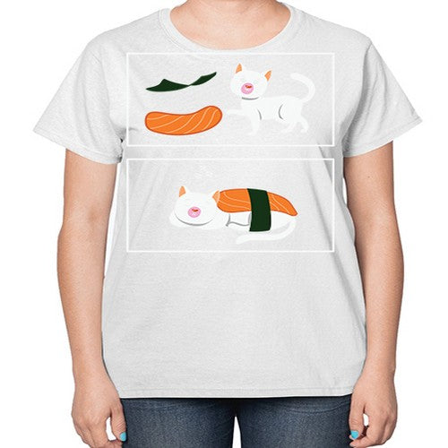 Ramen Cat Kawaii Anime Japanese Anime 279# - anime-  Ladies T-Shirt