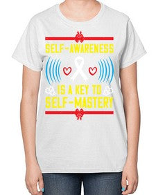 Self wareness is a key to self mastery Style 32# - Self awareness-  Ladies T-Shirt