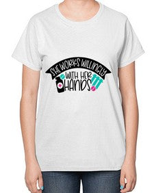 She Works Willingly With Her Hands Style Style 1389# - nurse-  Ladies T-Shirt